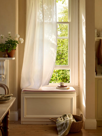 White Linen Blend Curtain (Pair)
