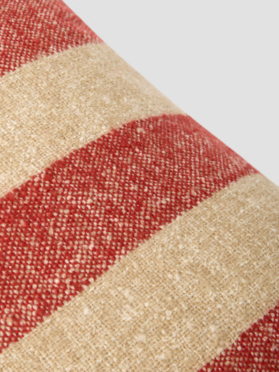 Sandstone Red & Oatmeal Wide Stripe Wool Rectangle Cushion Cover - alternate image