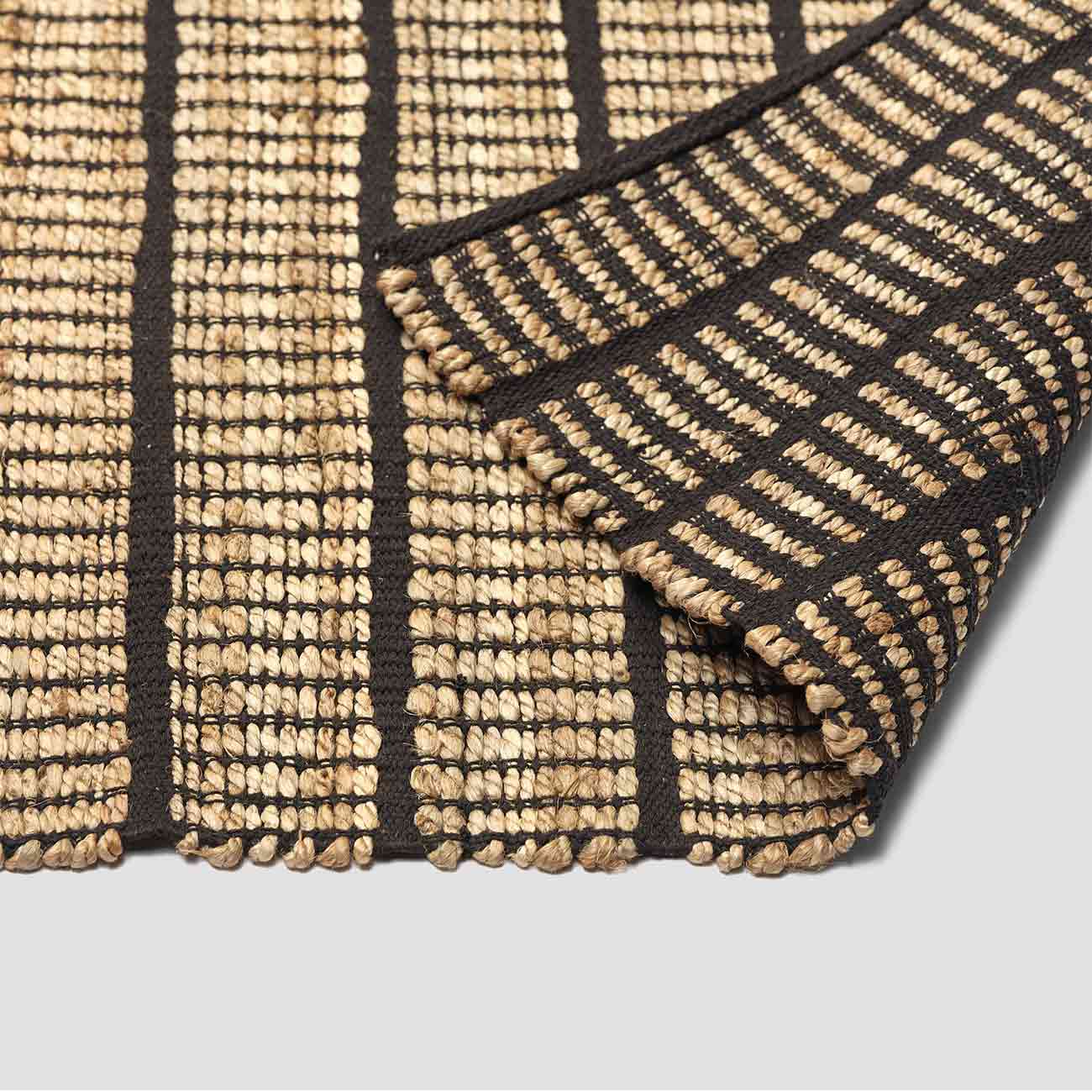 Black-striped Jute Rug - Piglet in Bed