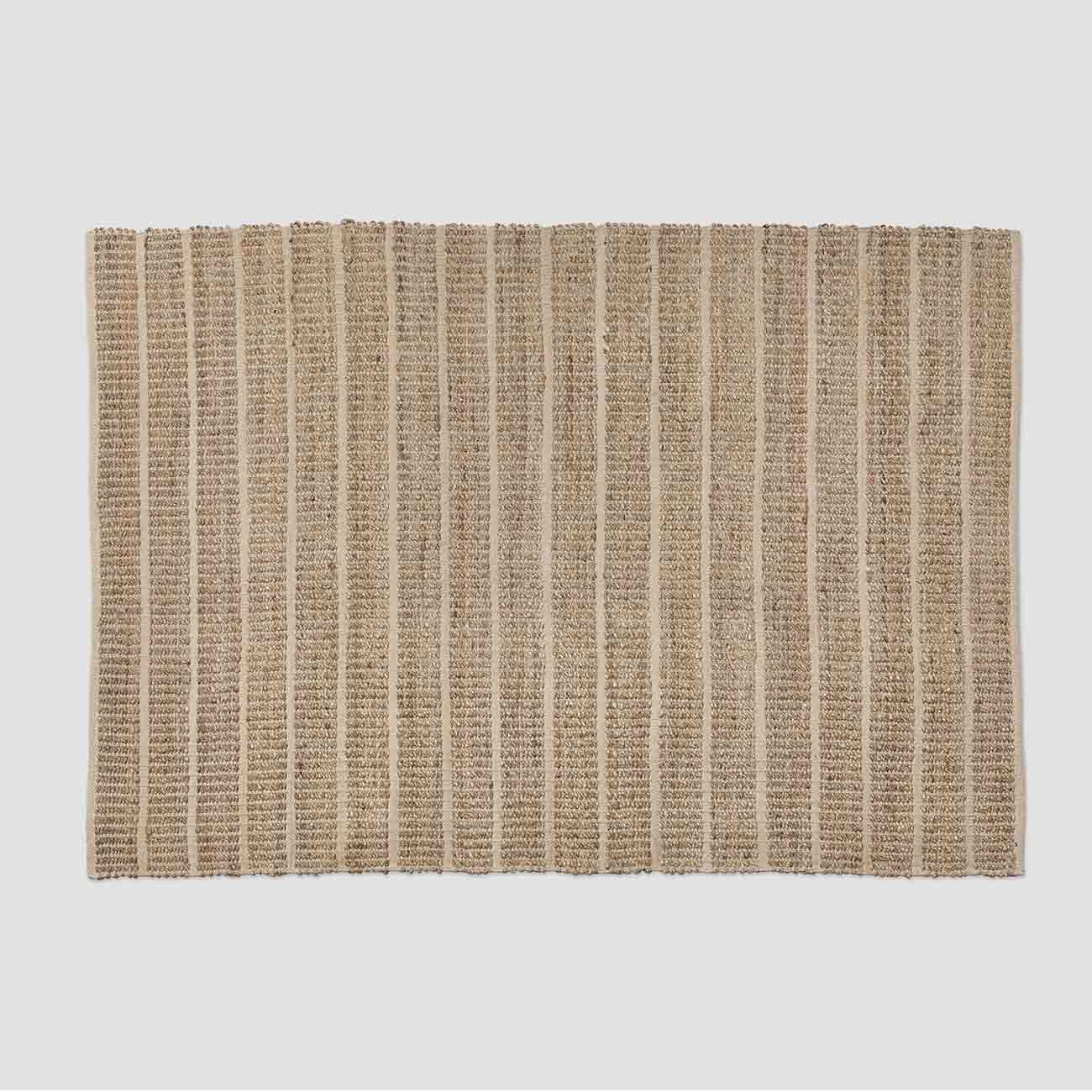 Cream-striped Jute Rug- Piglet in Bed
