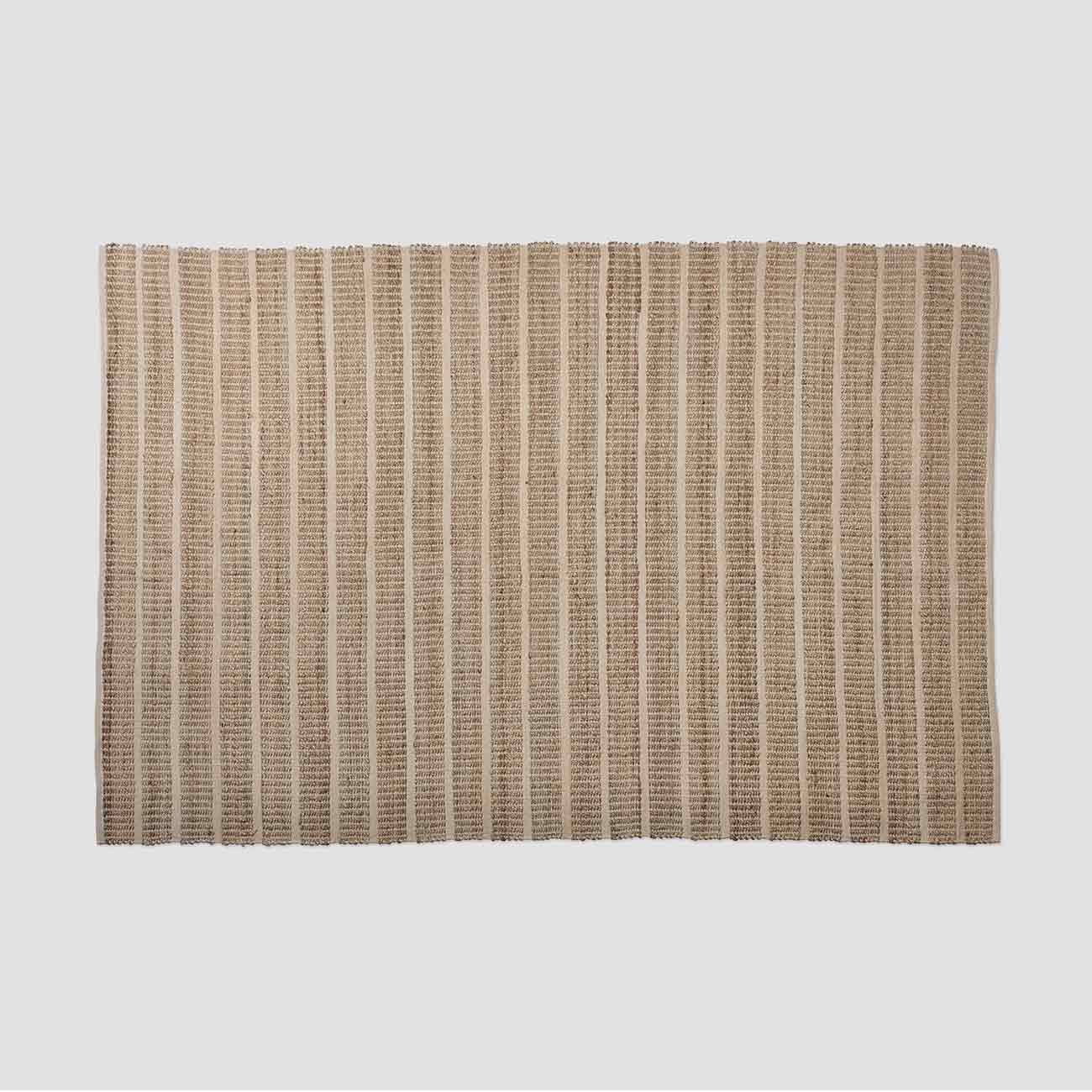 Cream-striped Jute Rug- Piglet in Bed