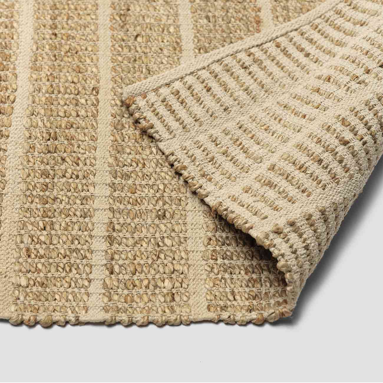 Cream-striped Jute Rug- Piglet in Bed