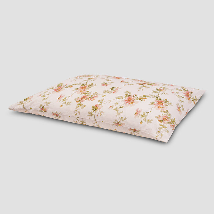 Cream Pastel Field Rose Linen Blend Sheet Set