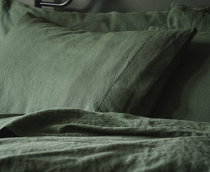 Elm Green Linen Blend Pillowcase (Pair)