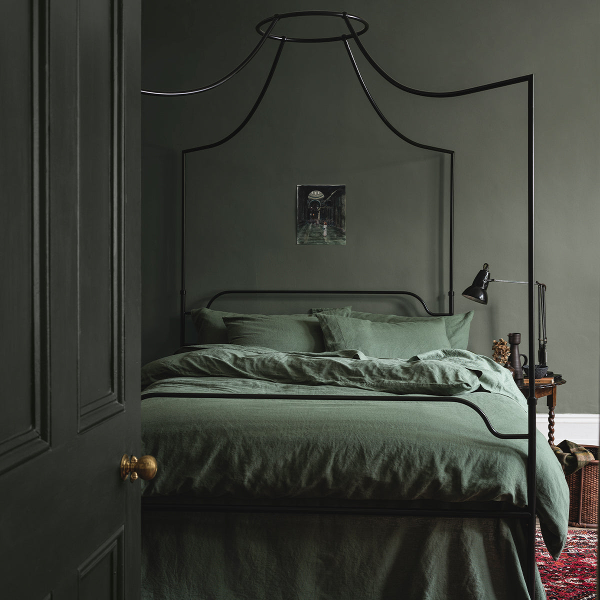 Elm Green Linen Blend Bedding