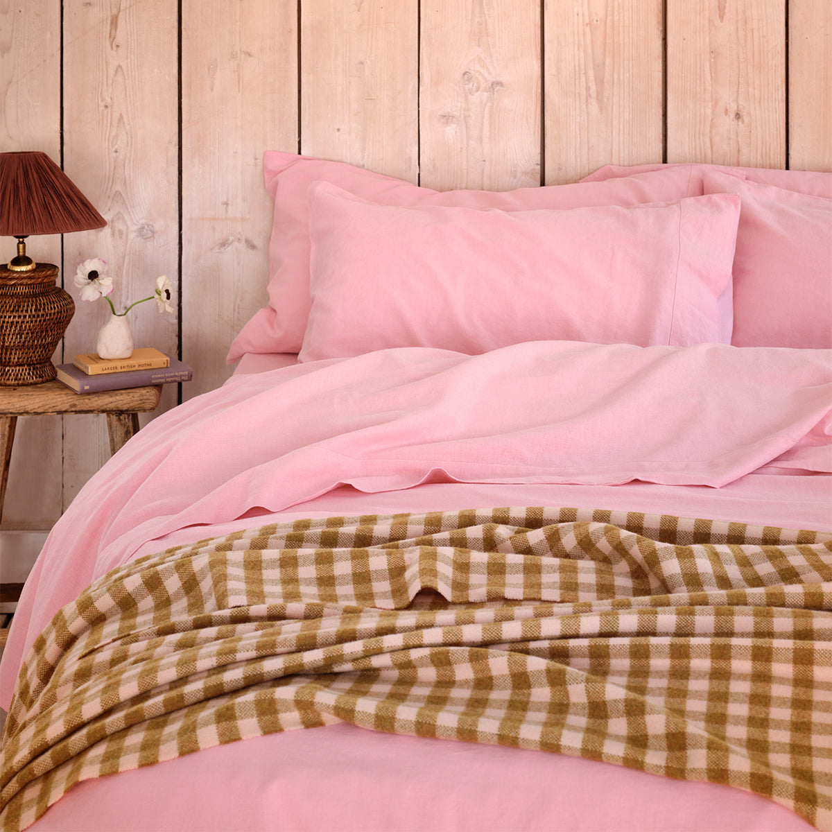 Pink Bloom Linen Blend Pillowcases (Pair)