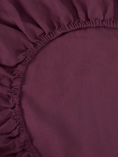 Berry 100% Linen Fitted Sheet - alternate image