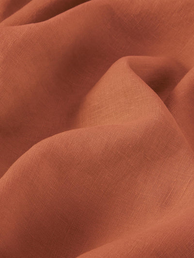 Burnt Orange 100% Linen Fitted Sheet - Piglet in Bed US