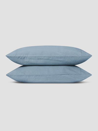 Dusk Blue 100% Linen Pillowcases (Pair) - alternate image