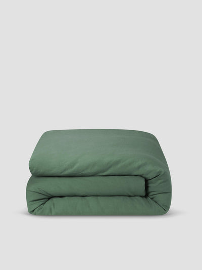 Elm Green Linen Blend Duvet Cover