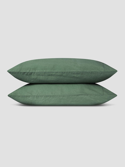 Elm Green Linen Blend Pillowcase (Pair)