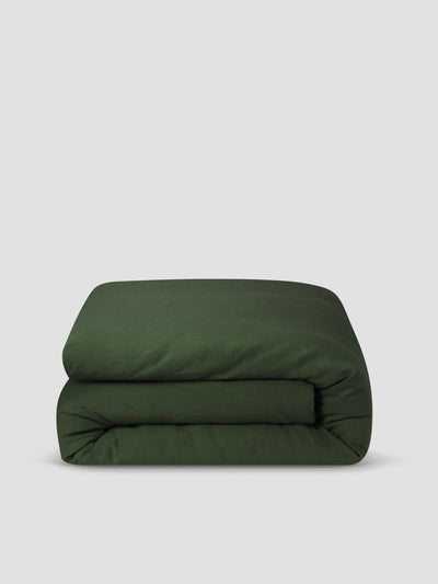Fern Green 100% Linen Duvet Cover - alternate image