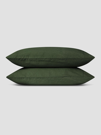Fern Green Linen Blend Pillowcase (Pair) - alternate image