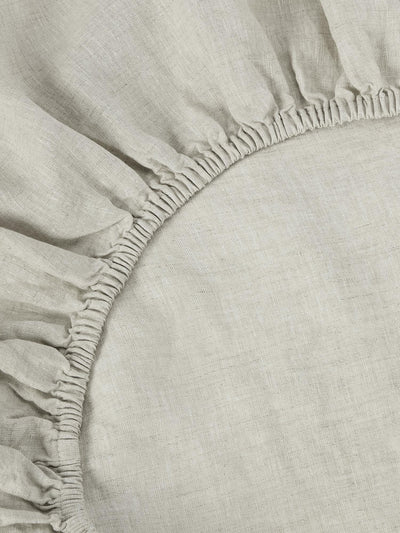 Oatmeal Linen Blend Fitted Sheet - alternate image