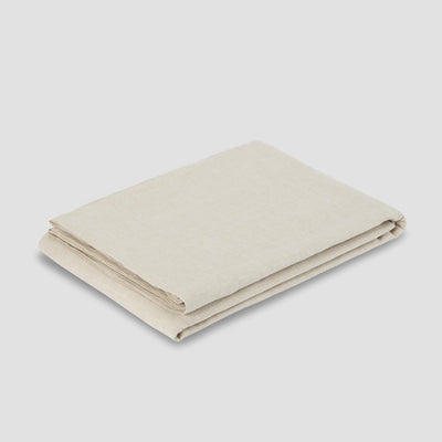 Oatmeal 100% Linen Flat Sheet - Piglet in Bed US