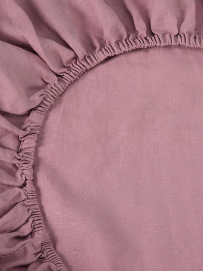 Raspberry Linen Blend Fitted Sheet