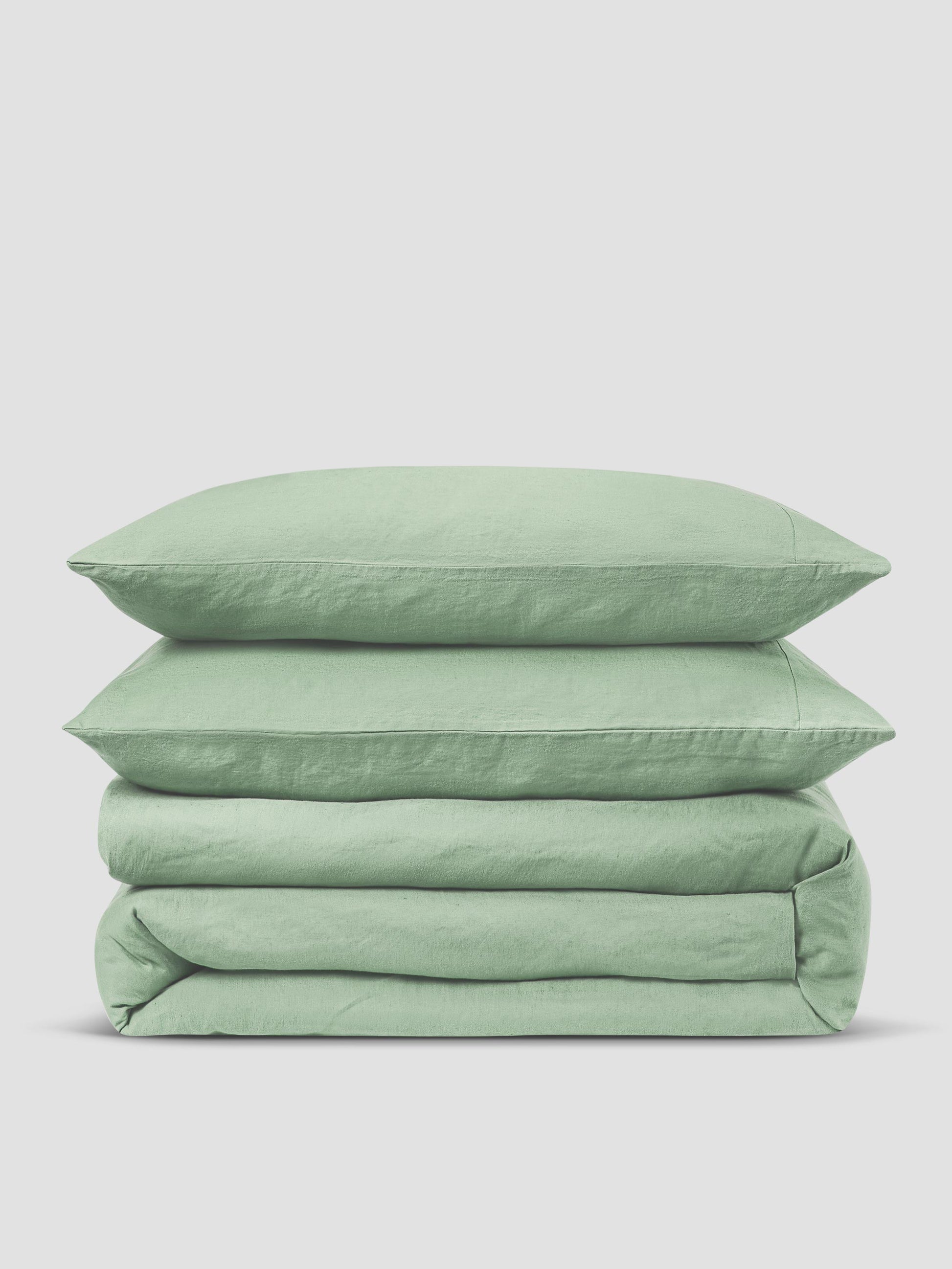 Sage Green Linen Blend Duvet Set