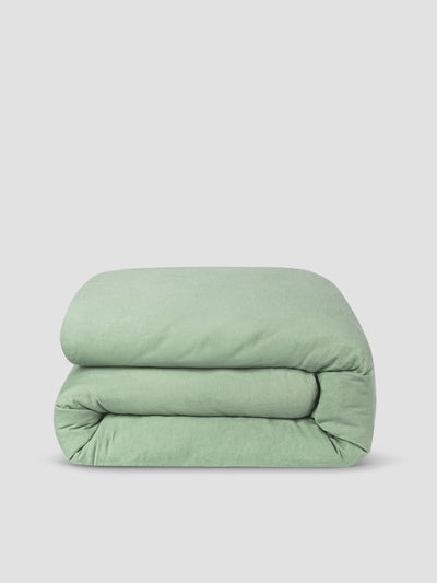 Sage Green 100% Linen Duvet Cover - Piglet in Bed US