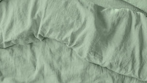 Sage Green 100% Linen Duvet Cover - Piglet in Bed US