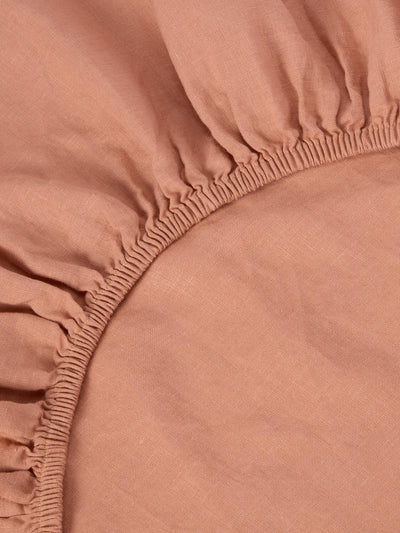 Warm Clay Linen Blend Fitted Sheet - alternate image