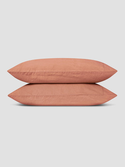 Warm Clay 100% Linen Pillowcases (Pair) - alternate image