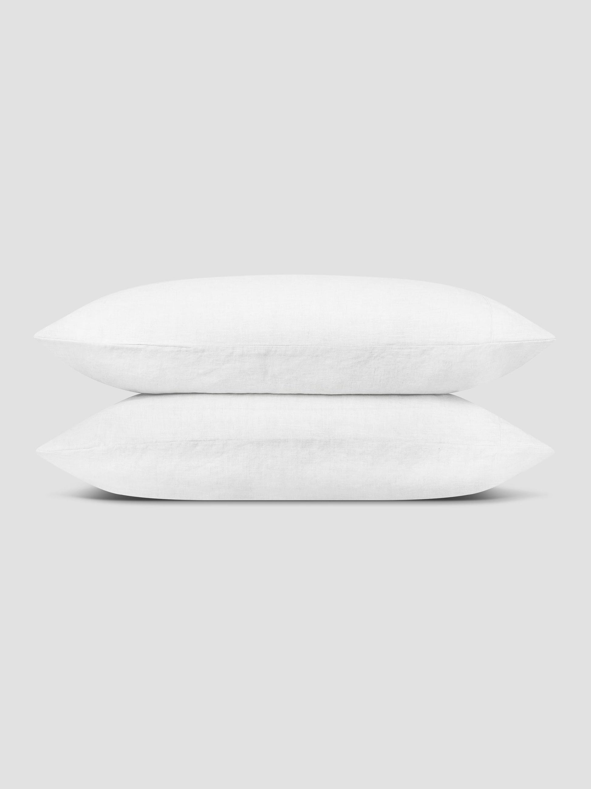 White 100% Linen Pillowcases (Pair) - Piglet in Bed US