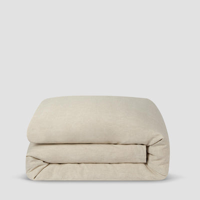 Oatmeal 100% Linen Duvet Cover - alternate image