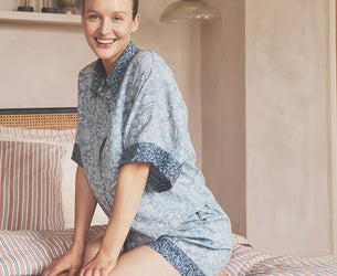 River Wandle Middlemore Linen Women’s Pajama Shorts Set