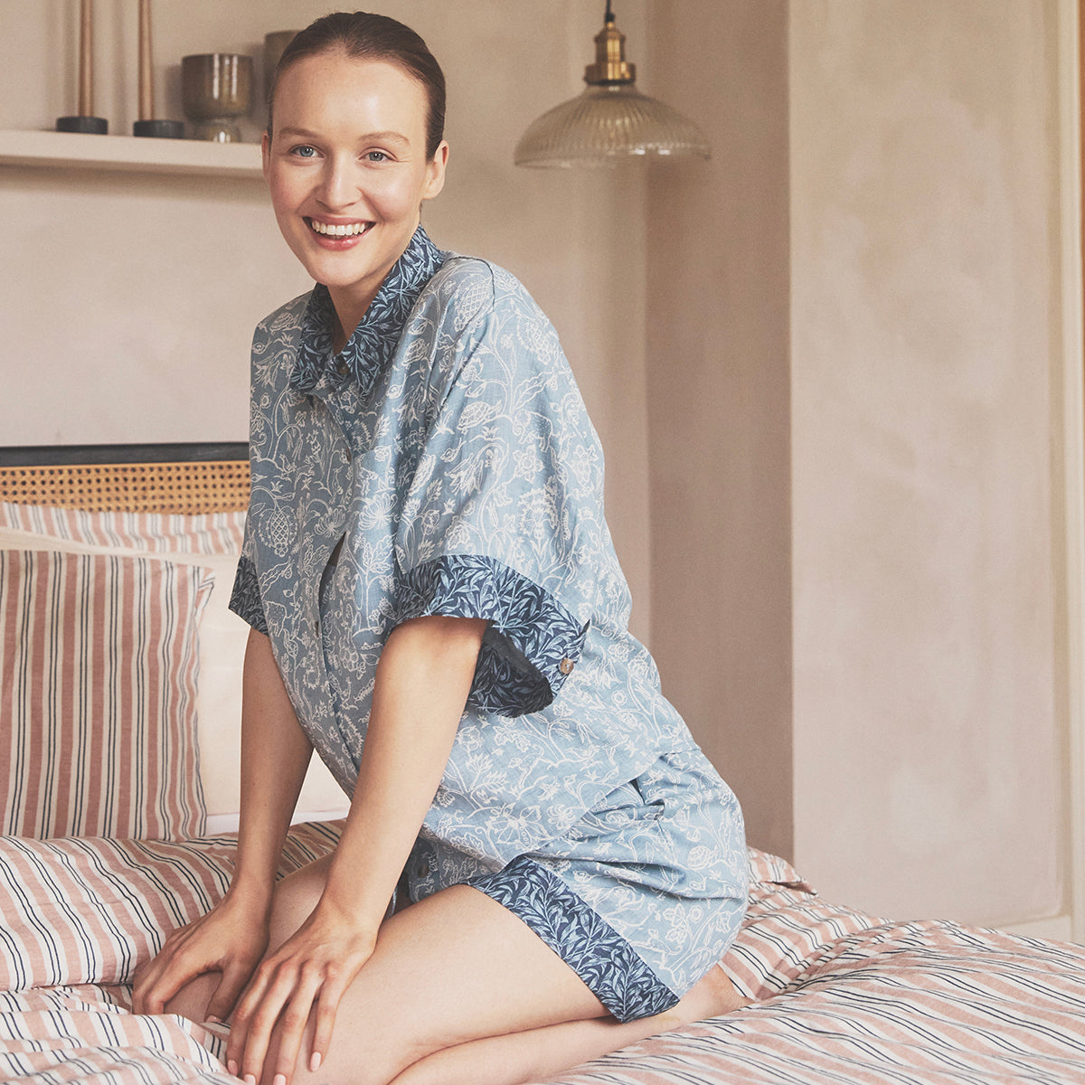 River Wandle Middlemore Linen Women’s Pajama Shorts Set
