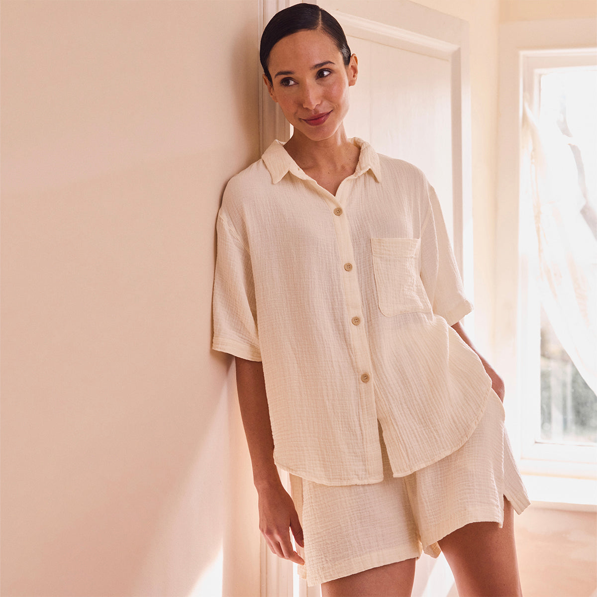 Butterbean Cotton Gauze Women's Pajama Shirt