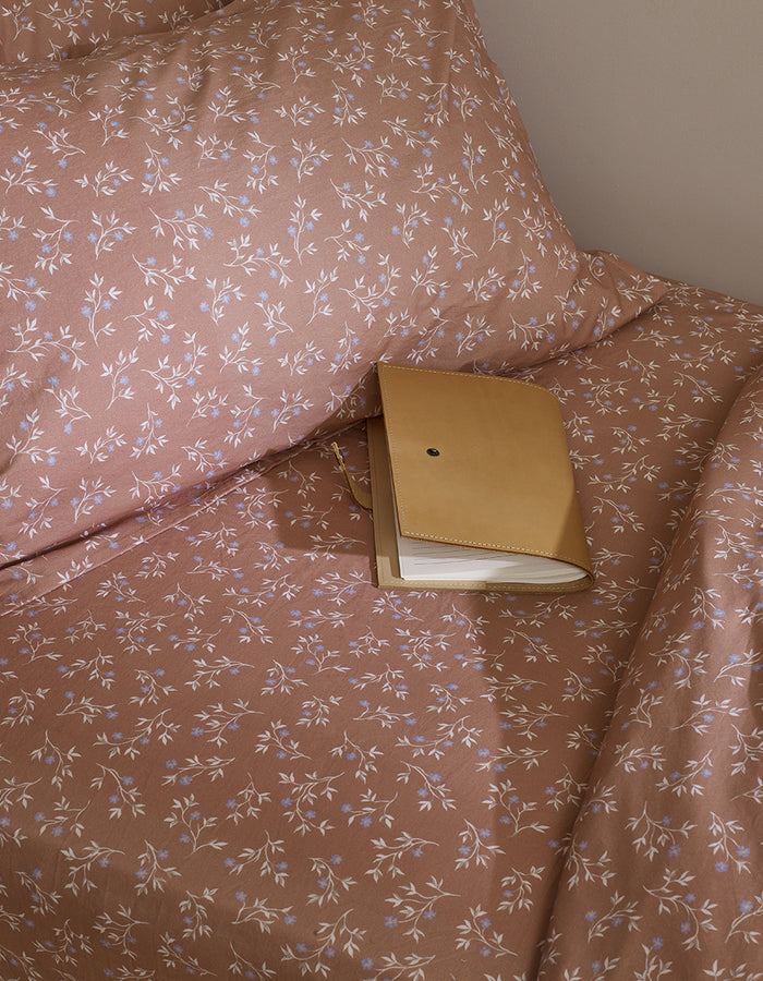 Chestnut Floral Cotton Fitted Sheet