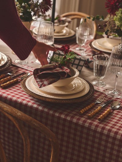 Rhubarb Gingham Linen Blend Napkins Set of 4