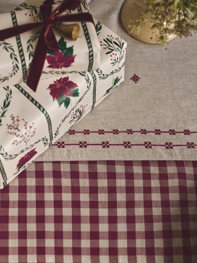 Oatmeal Cross Stitch Tapestry Linen Blend Runner