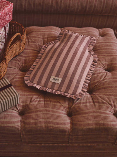 Rhubarb & Rose Pembroke Stripe Frill Hot Water Bottle Cover