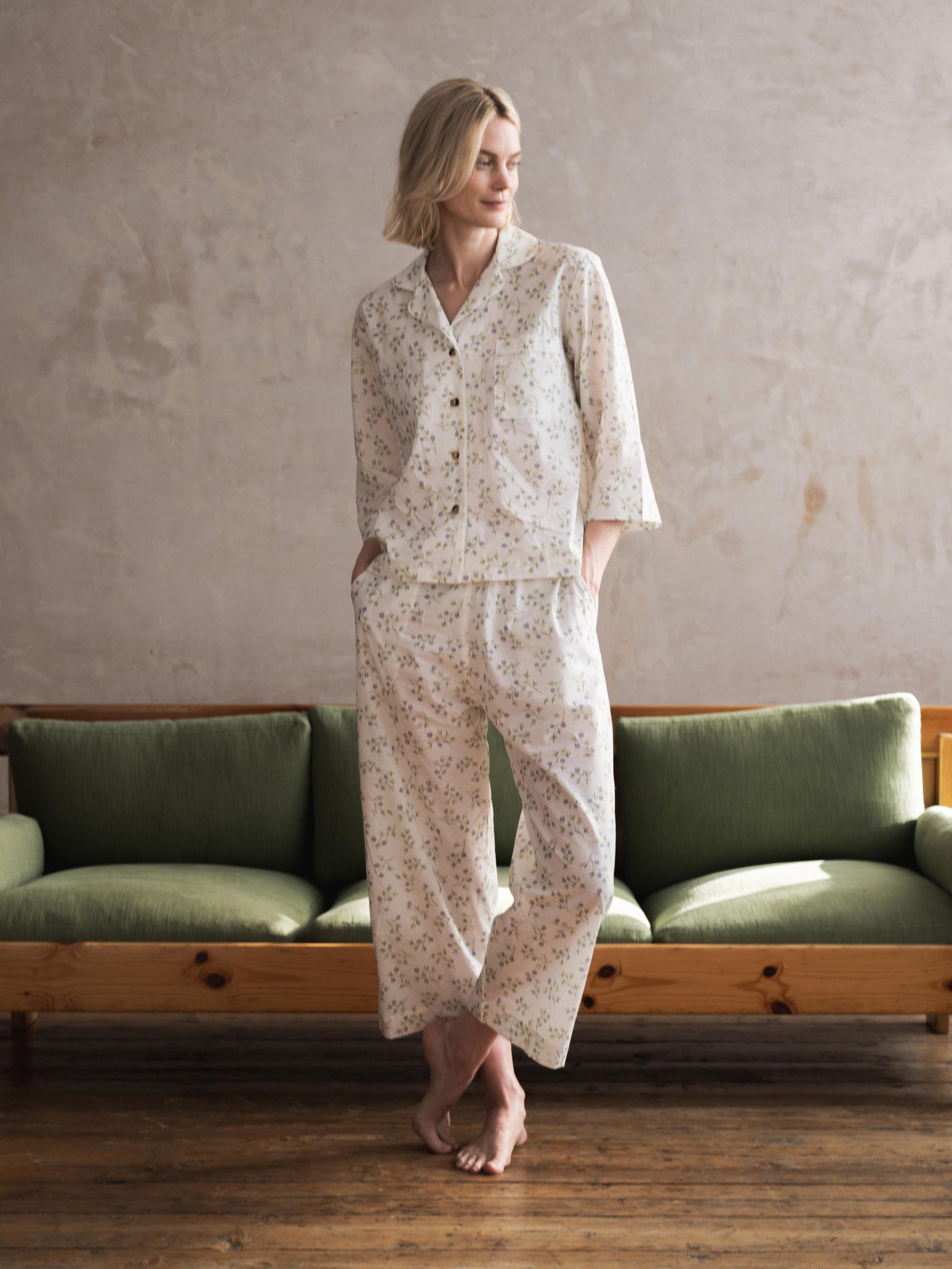 Spring Sprig Floral Cotton Pajama Set