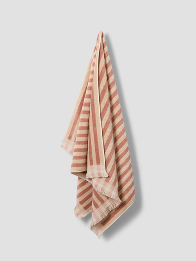 Sand Shell Pembroke Stripe Cotton Towels