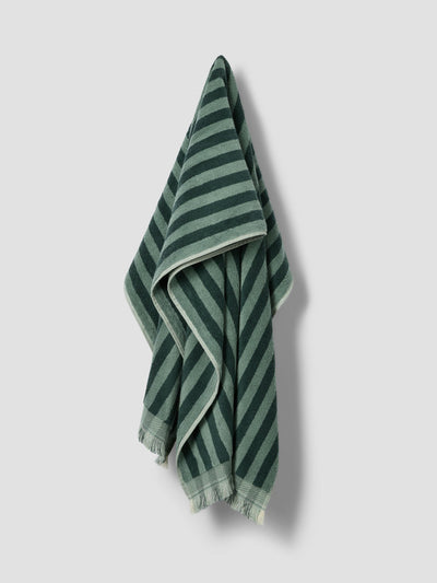Pine Green Pembroke Stripe Cotton Towels - alternate image
