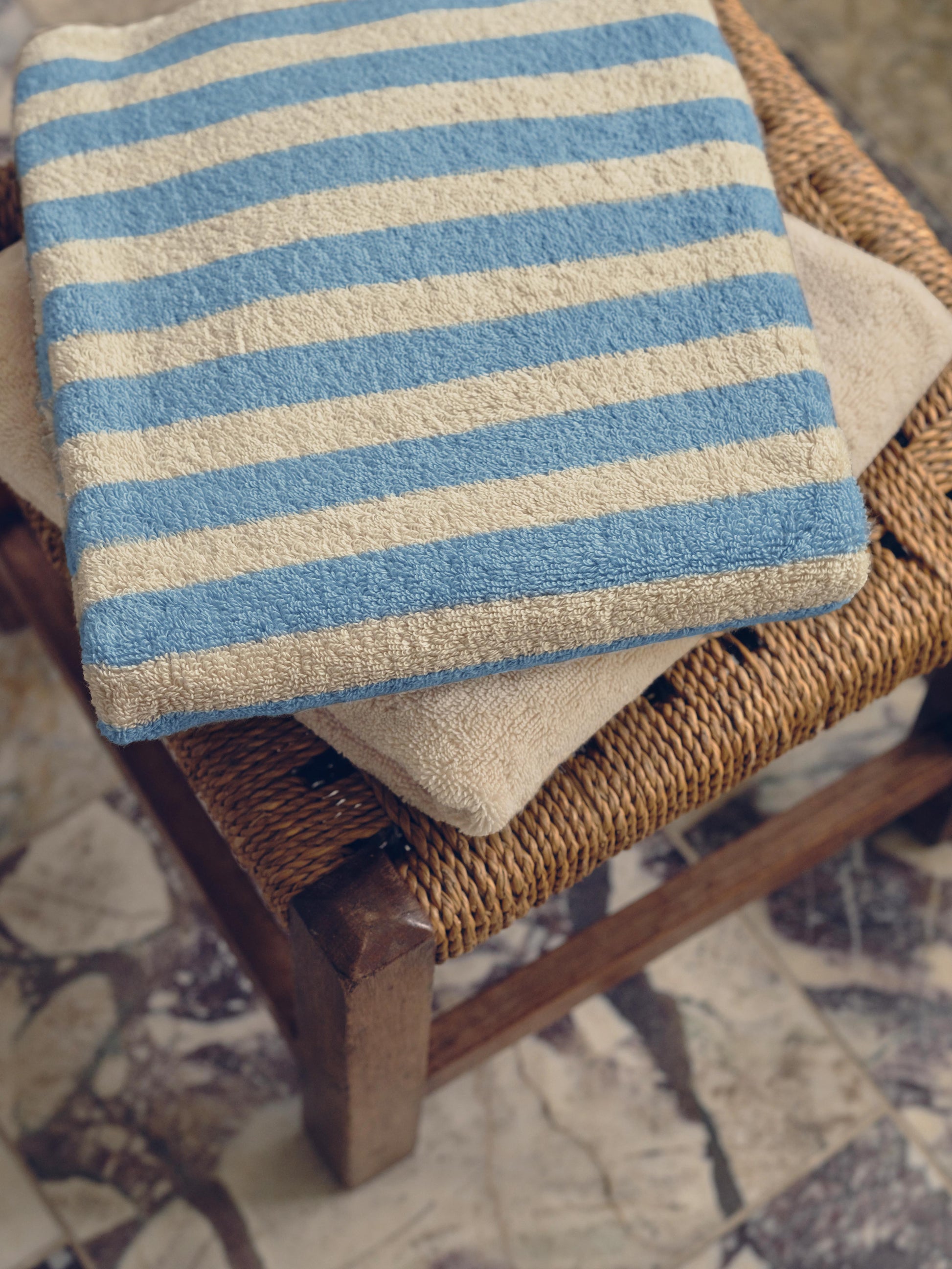 Coastal Blue Pembroke Stripe Cotton Towels Hand Towel