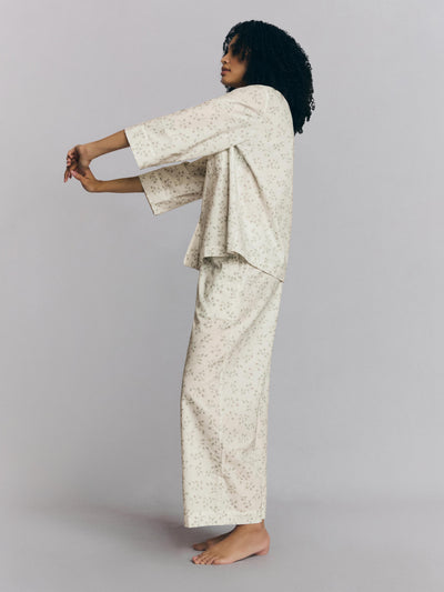 Spring Sprig Floral Cotton Cropped Pajama Set