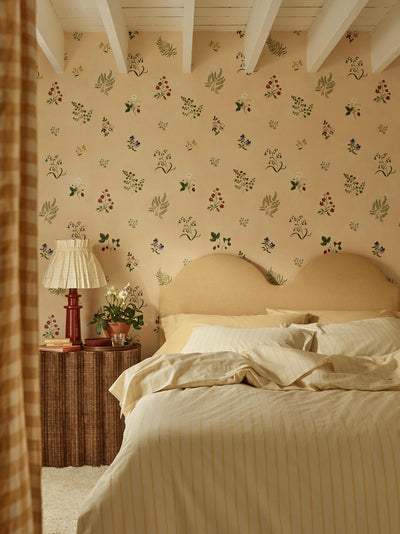 Butter Yellow Slumber Stripe Cotton Flat Sheet - alternate image