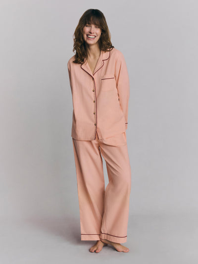Rose Linen Blend Pajama Pants Set