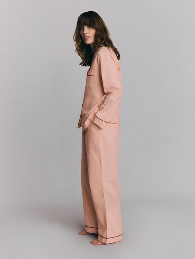 Rose Linen Blend Pajama Pants Set