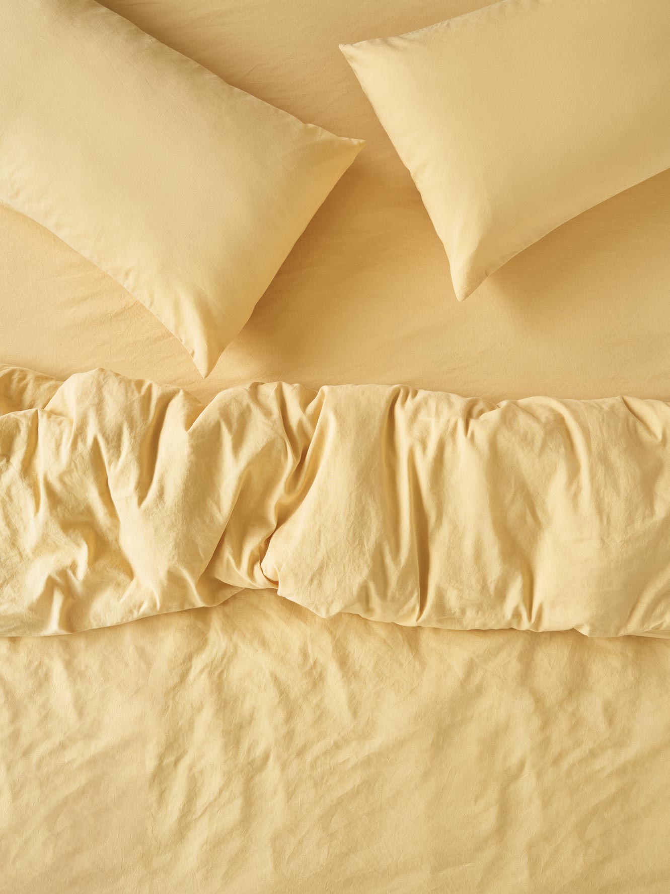 Butter Yellow Linen Blend Duvet Cover (Queen)