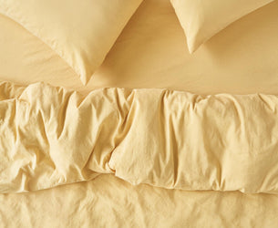 Butter Yellow Linen Blend Duvet Cover