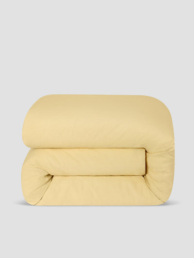 Butter Yellow Linen Blend Duvet Cover - alternate image