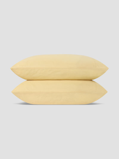 Butter Yellow Linen Blend Pillowcases (Pair) - alternate image