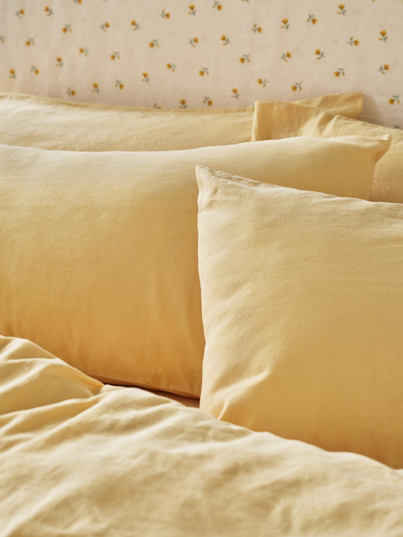 Butter Yellow Linen Blend Bedding