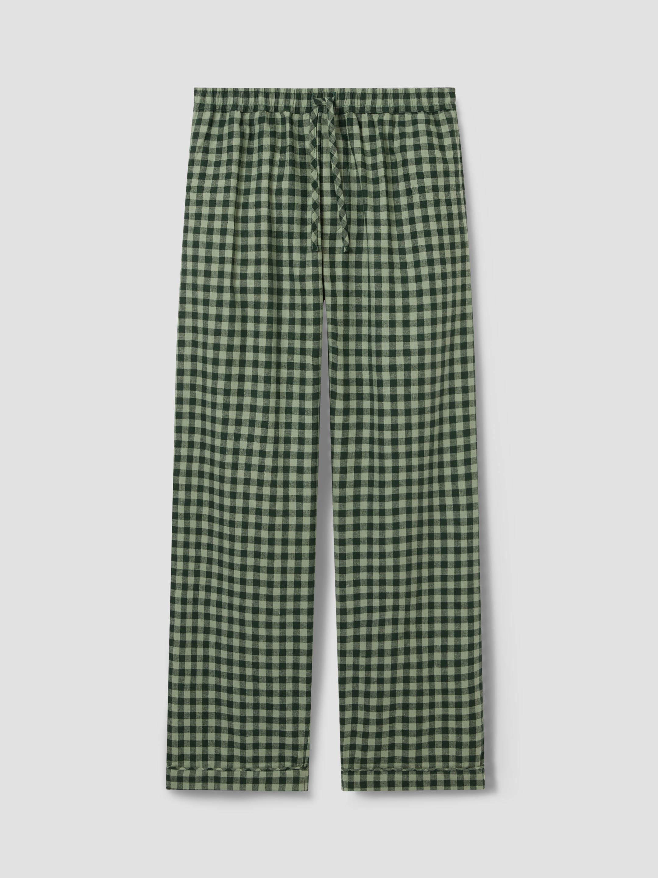 Navy & Sky Blue Gingham Linen Blend Pants | Piglet in Bed US