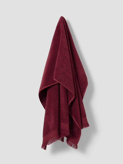 Rhubarb Fringe Edge Cotton Towels - alternate image