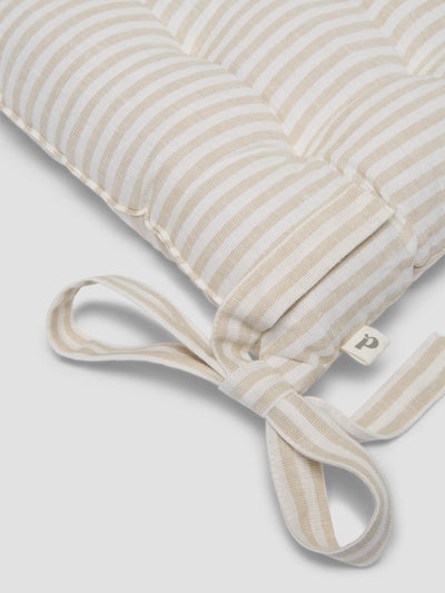 Oatmeal Stripe Linen Blend Seat Pad